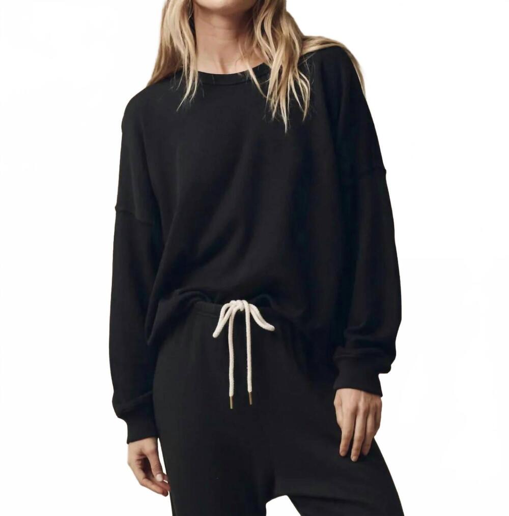 NEW THE GREAT. the teammate sweatshirt in black